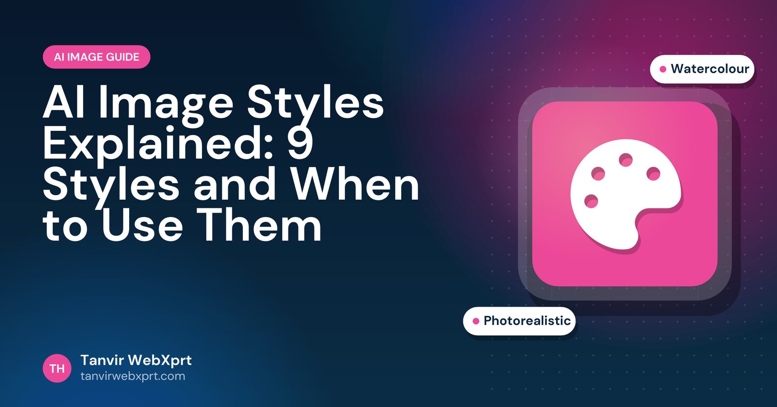 AI image styles explained guide cover with a colour palette icon
