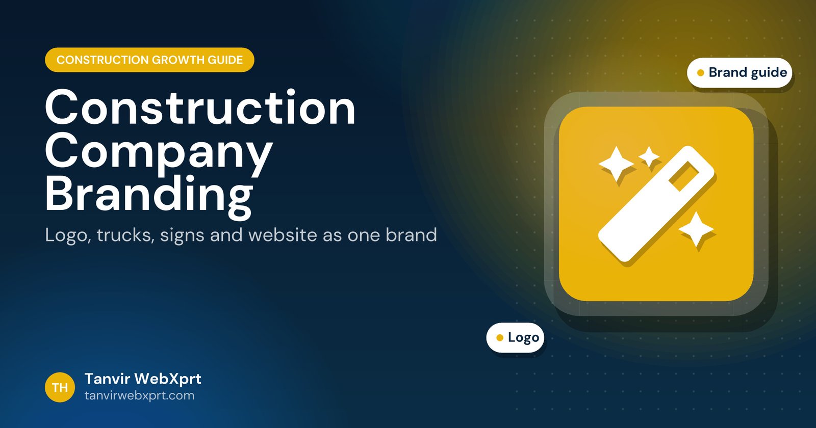 Guide cover: construction company branding from logo to website