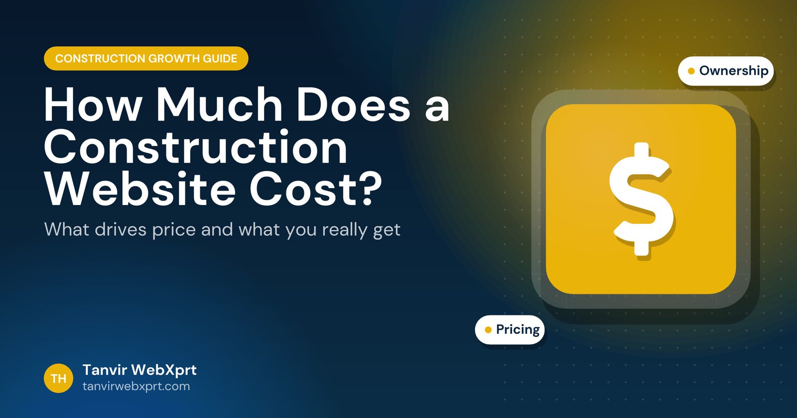 Guide cover: how much a construction company website costs