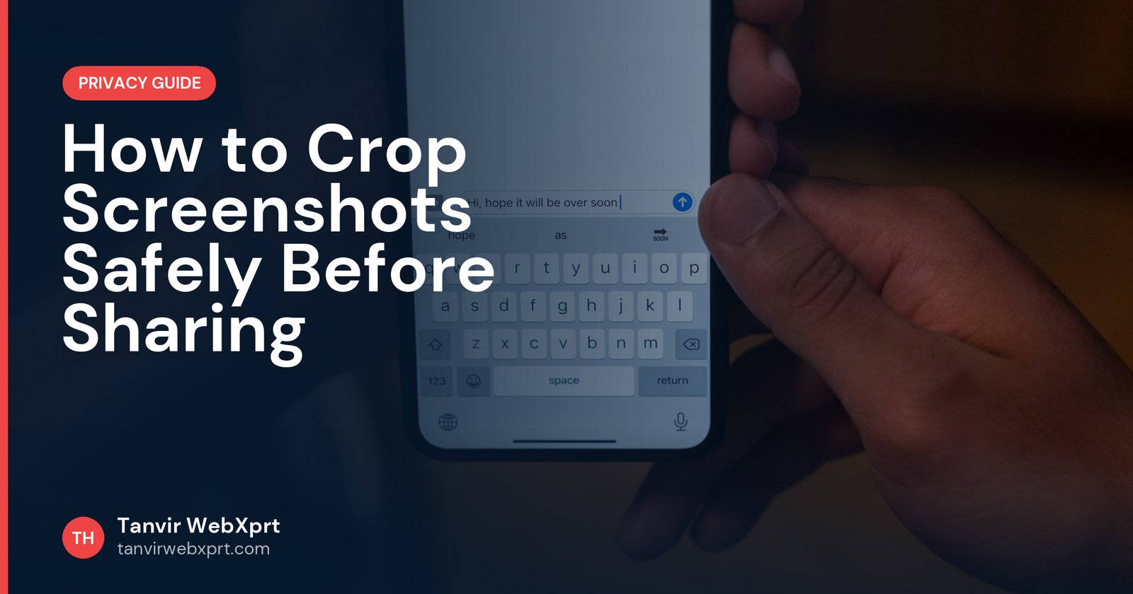 Person holding a smartphone about to share a screenshot in a chat