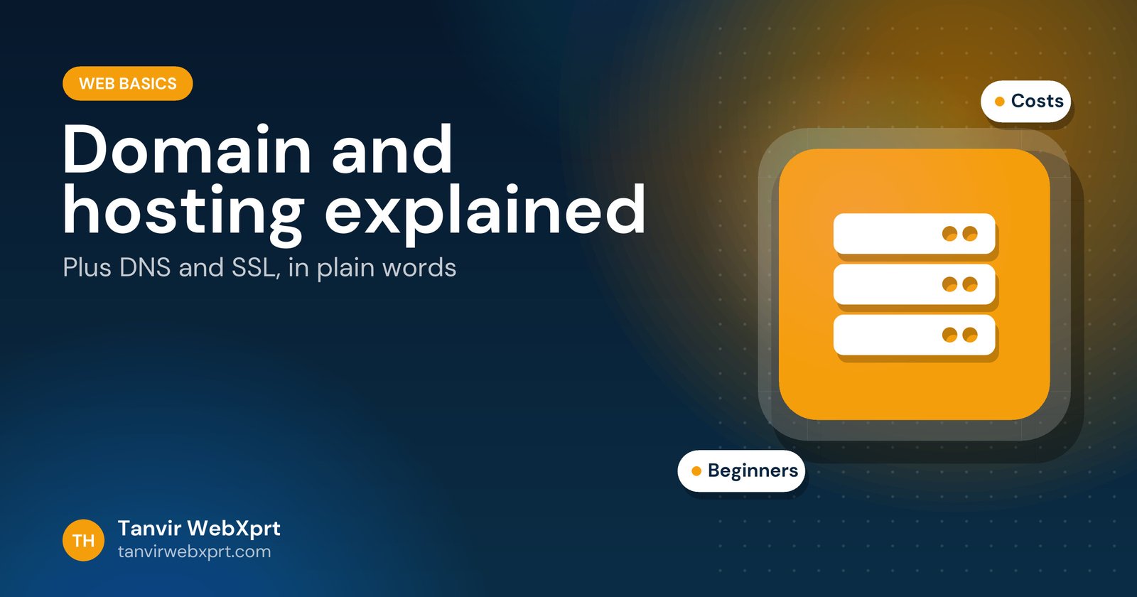 Card: domain and hosting explained for beginners