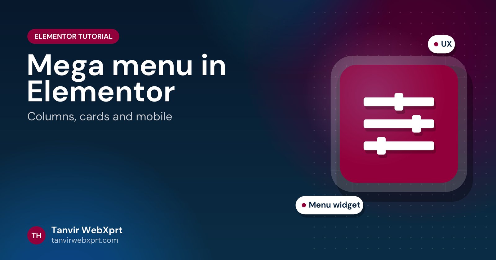 Card: how to build a mega menu in Elementor