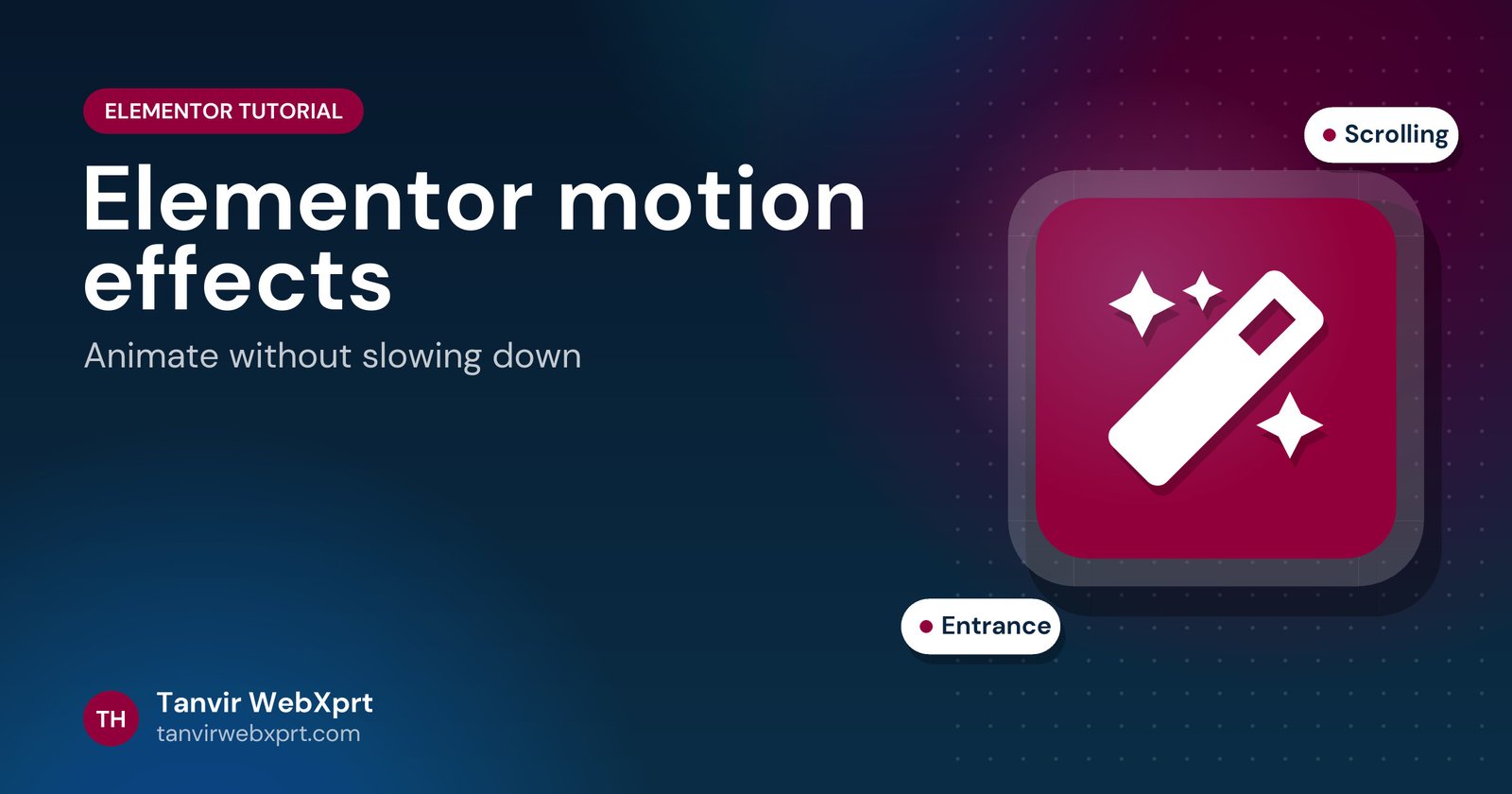 Card: Elementor motion effects tutorial