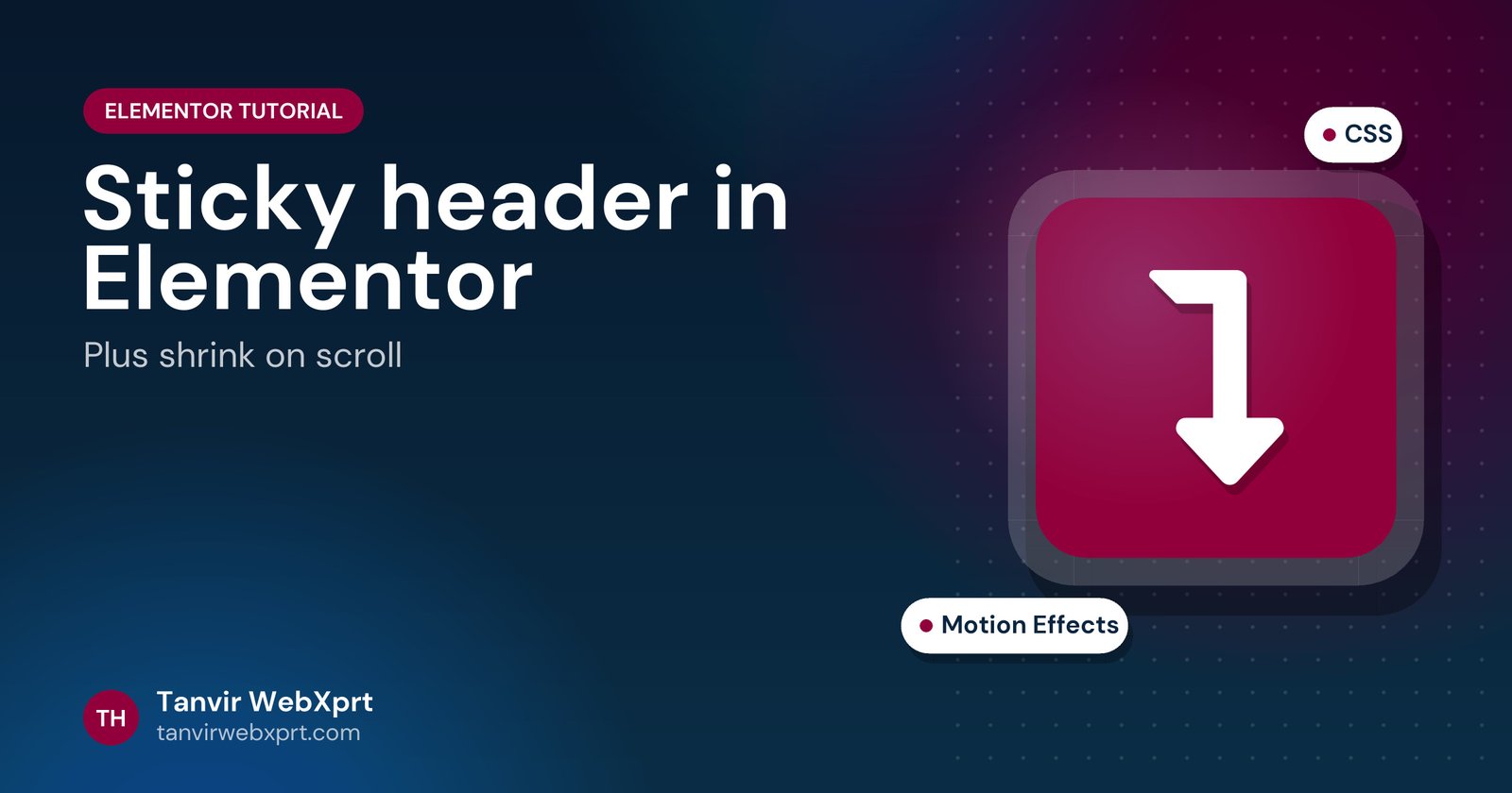 Card: how to make a sticky header in Elementor
