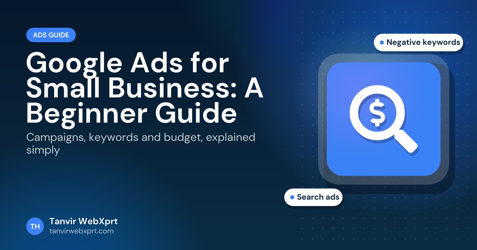 Google Ads for small business beginner guide cover