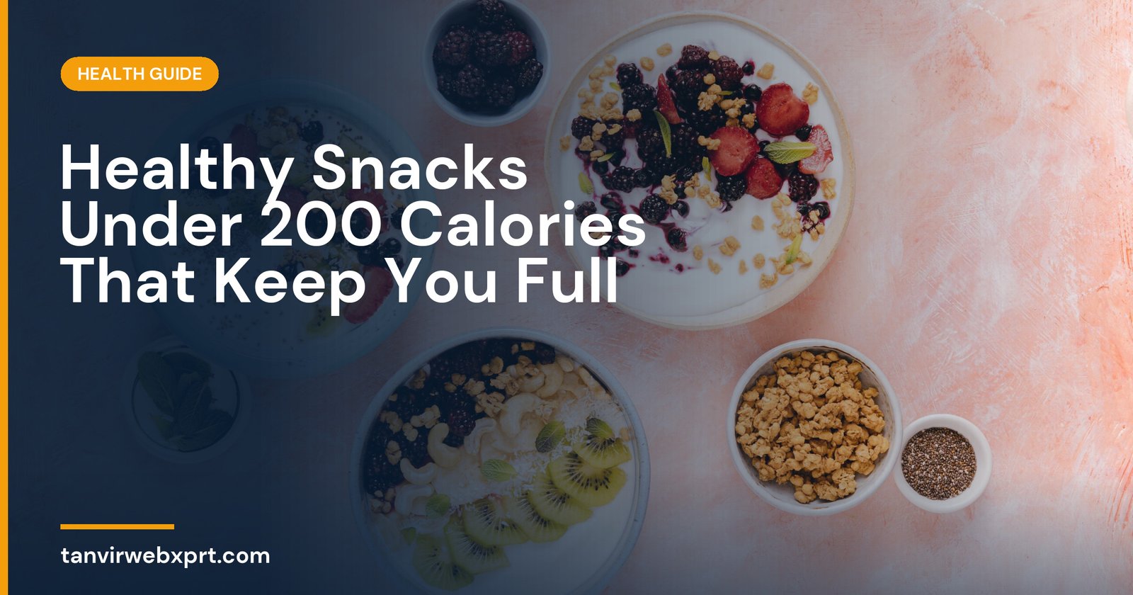 Mixed fruits and nuts in ceramic bowls as healthy low-calorie snacks