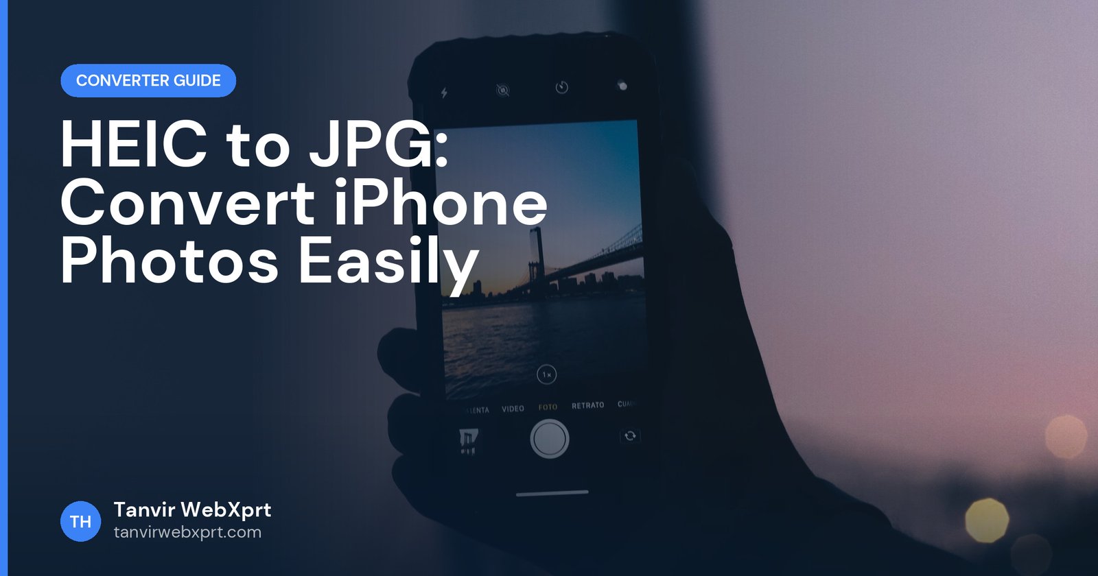 Person taking photos with an iPhone that saves images in HEIC format