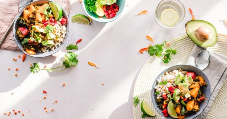 Fresh healthy food ingredients for calculating daily calories