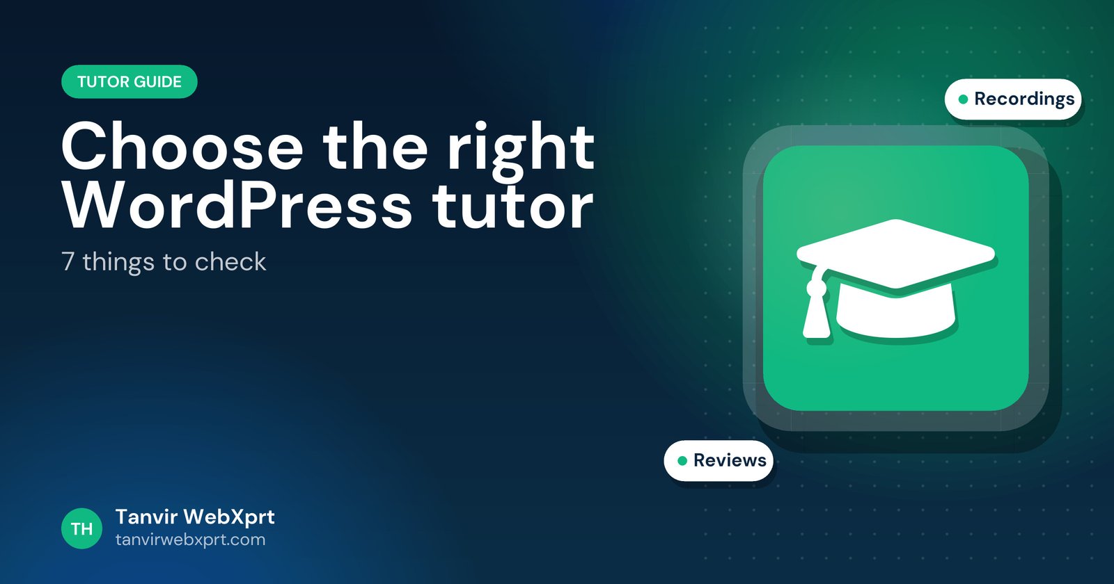 Card: how to choose a WordPress tutor