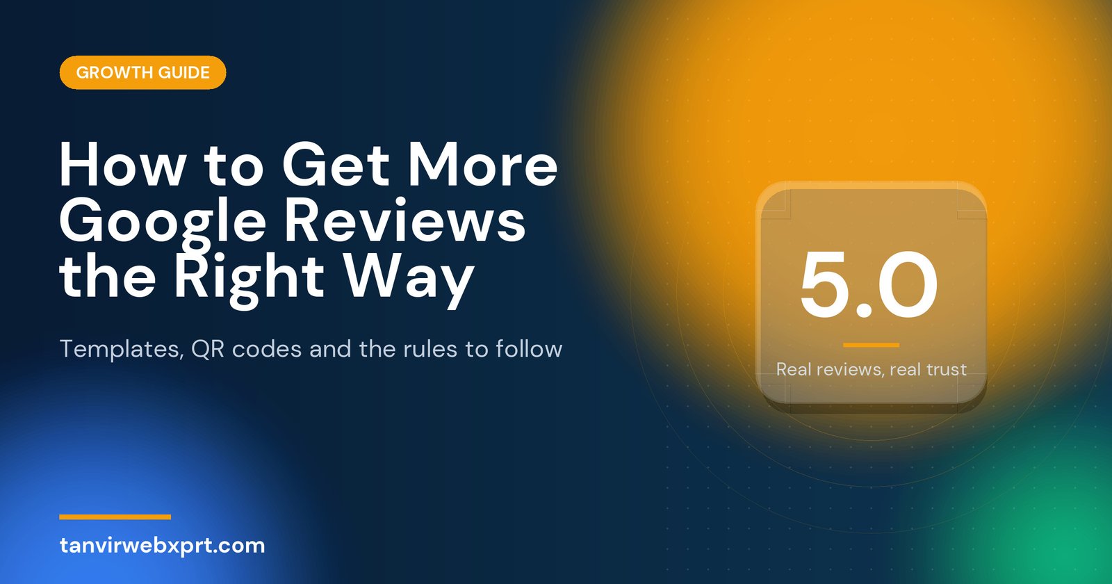 How to get more Google reviews guide cover with a five star rating badge