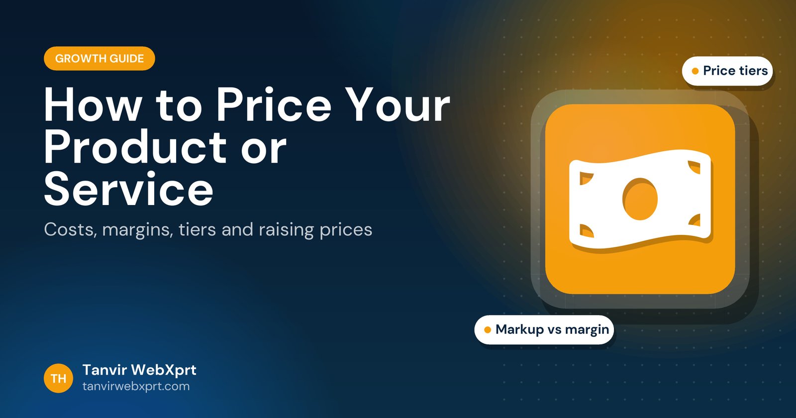 How to price your product or service guide cover with a money icon