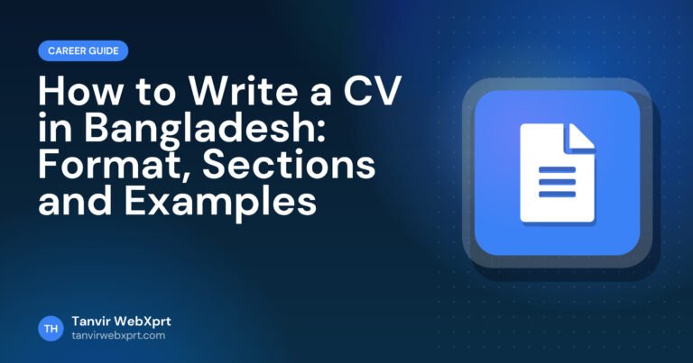 CV format guide for job applications in Bangladesh