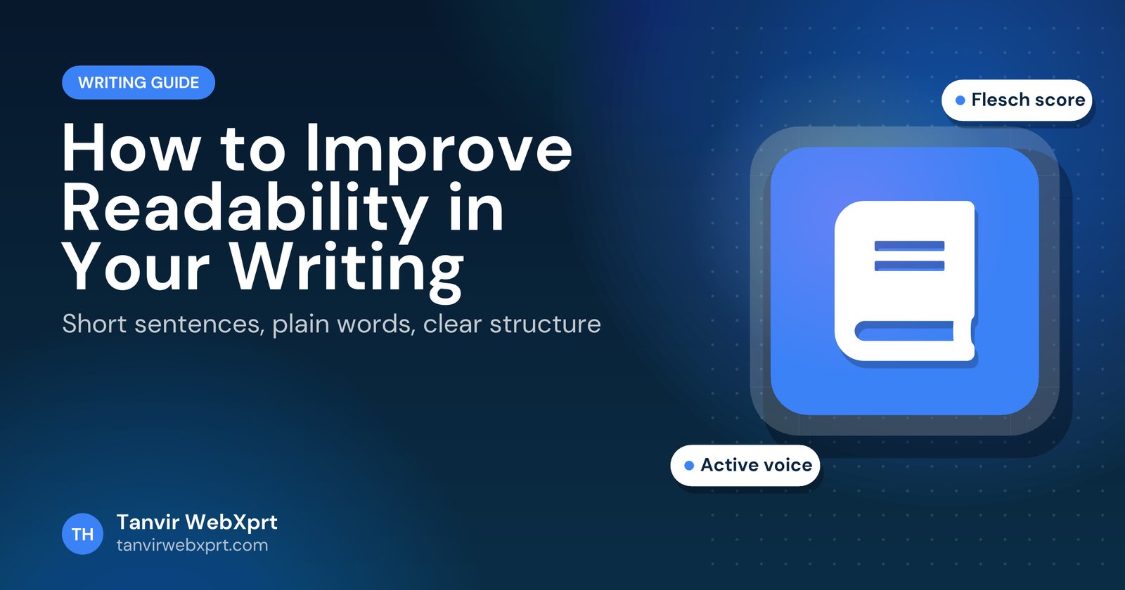 How to improve readability guide cover with a book icon