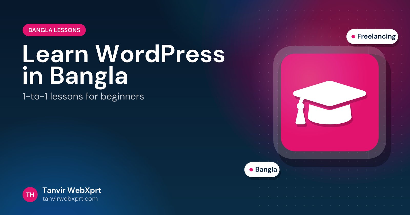 Card: learn WordPress in Bangla with 1-to-1 lessons