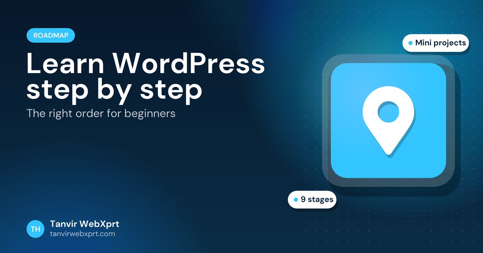 Card: step-by-step roadmap to learn WordPress
