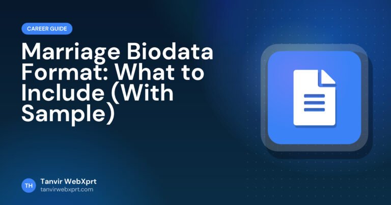 Marriage biodata format with sample sections