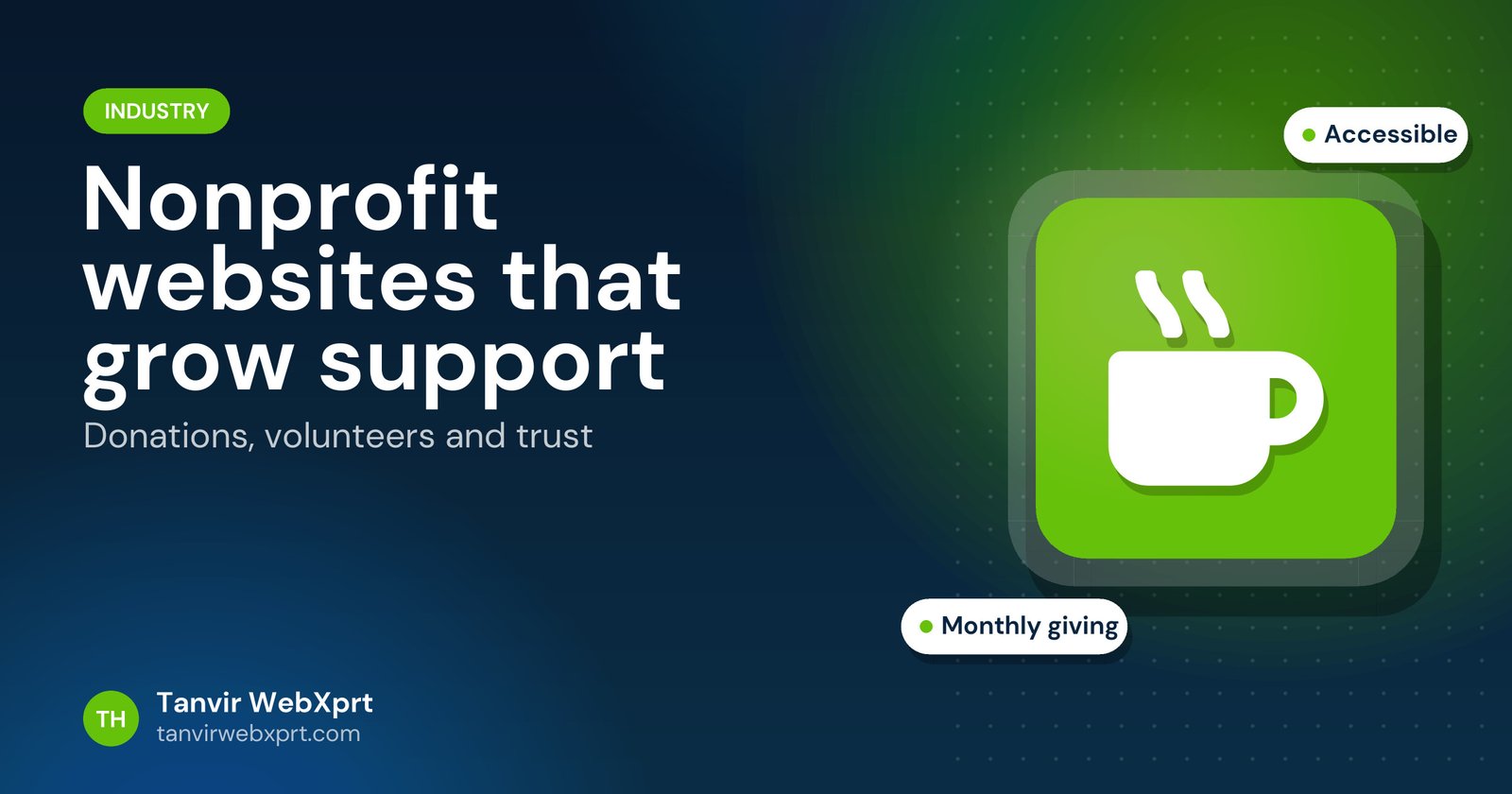 Card: nonprofit website design for donations and volunteers