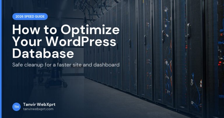 Server racks in a data center, WordPress database optimization guide
