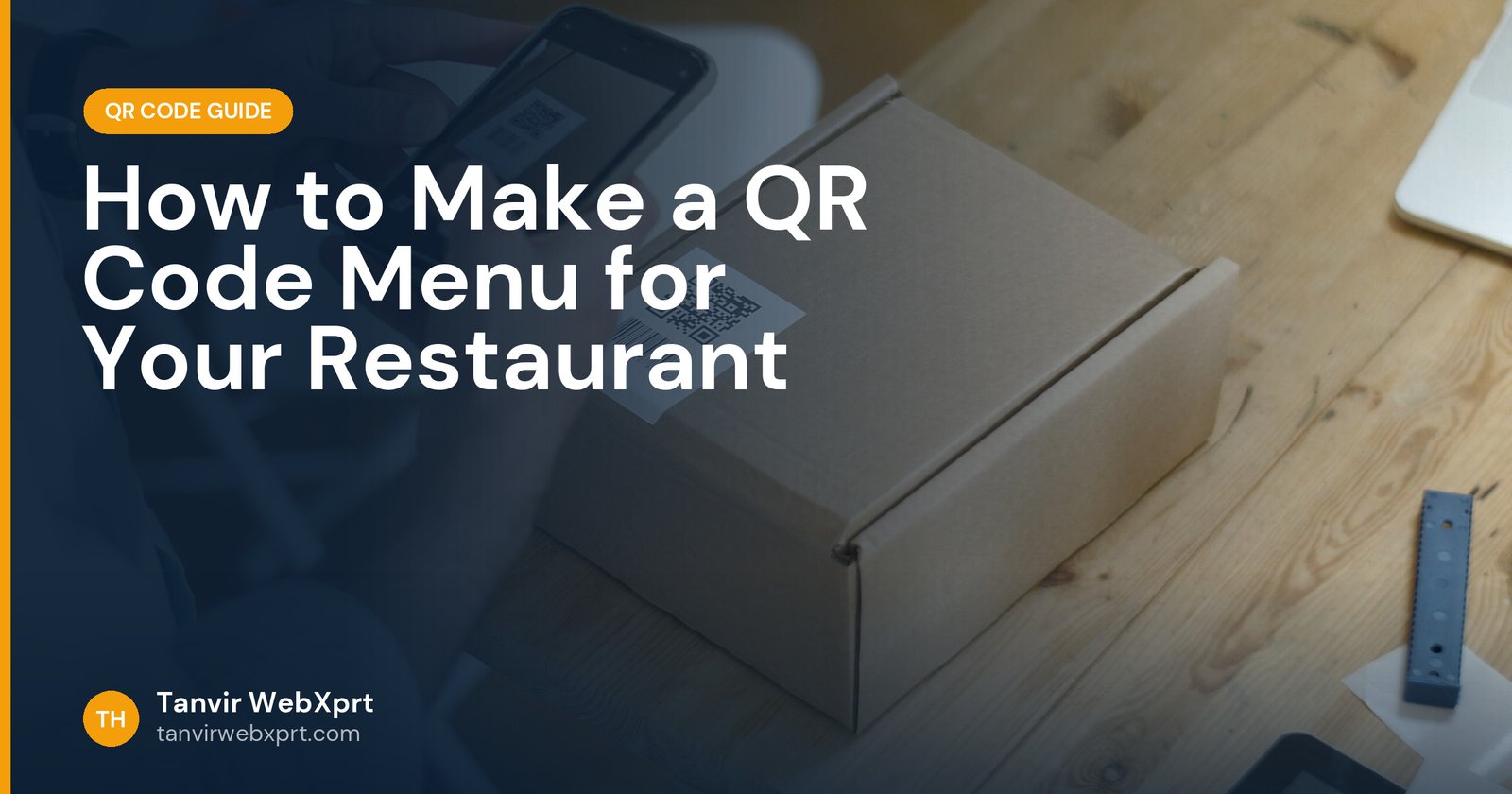 Person scanning a QR code with a phone to open a restaurant menu
