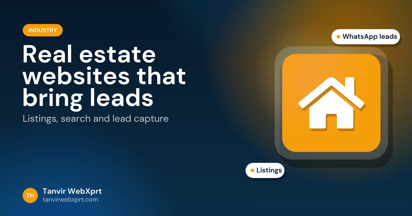 Card: real estate website on WordPress with features that bring leads