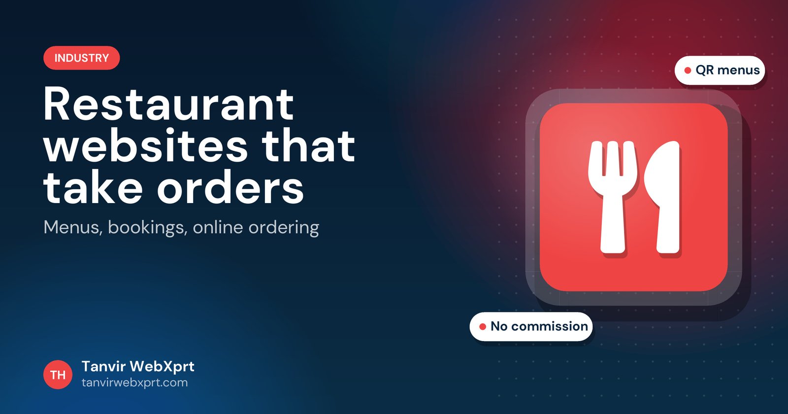 Card: restaurant website design with menus, bookings and online orders