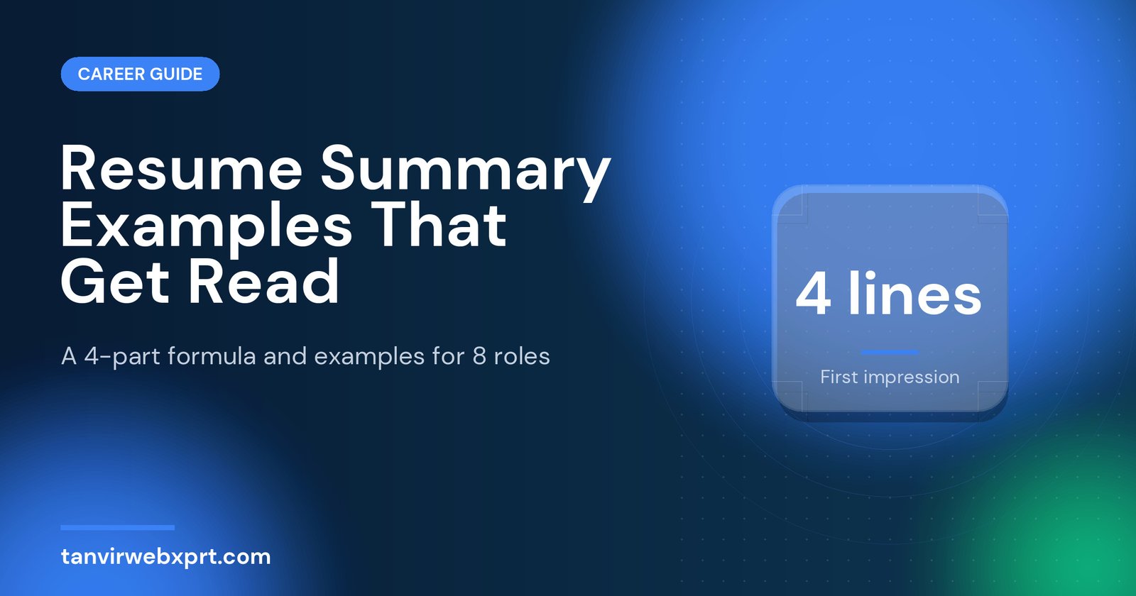Resume summary examples and formula guide