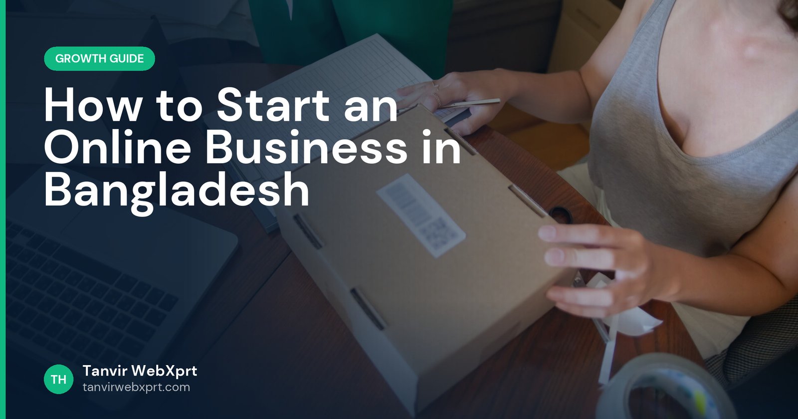 Woman packing customer orders at home for her small online business