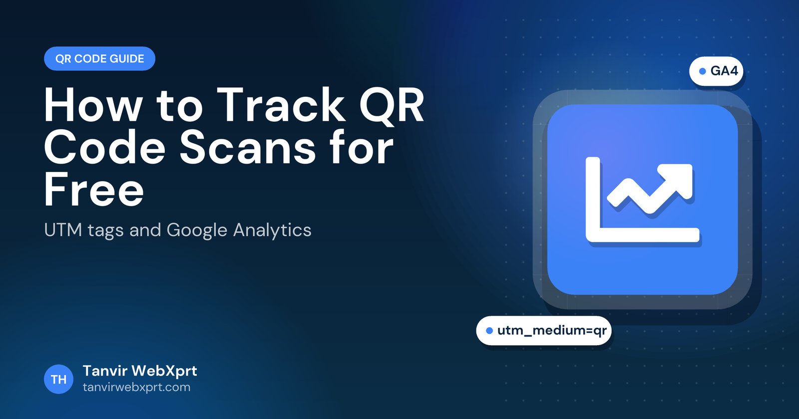 How to track QR code scans with UTM and Google Analytics guide cover with a chart icon