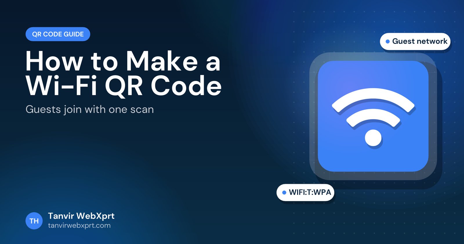 How to make a Wi-Fi QR code guide cover with a wifi icon