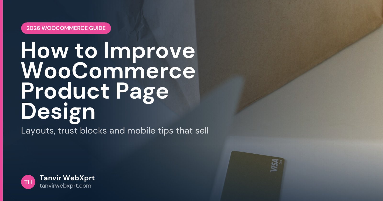 Laptop with shopping bags and card, improving WooCommerce product page design