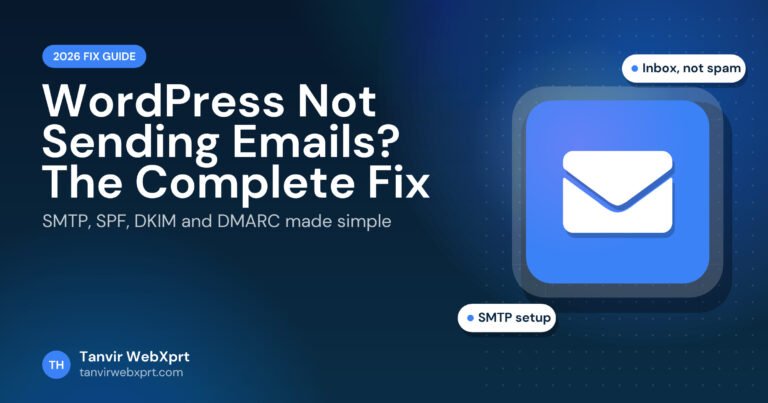 WordPress not sending emails fix with SMTP, 2026 guide