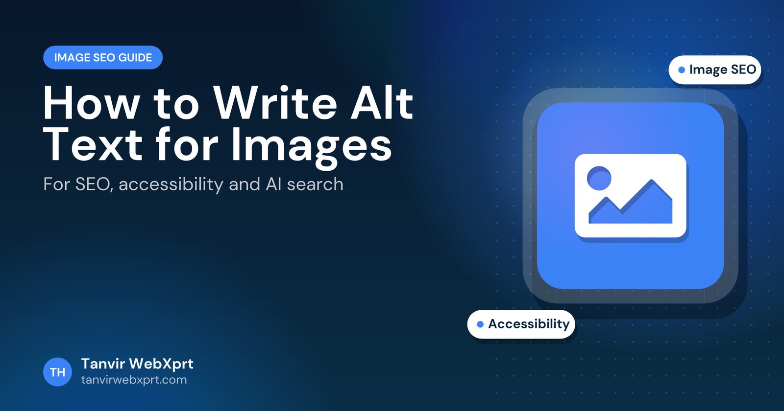 How to write alt text for images guide cover with an image icon